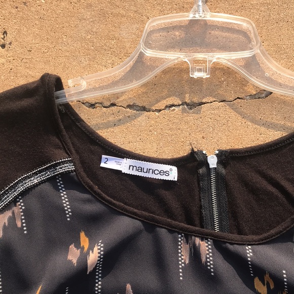 Maurice’s pullover top size 2 ladies plus size zipper back, black, navy, brown - Picture 3 of 5